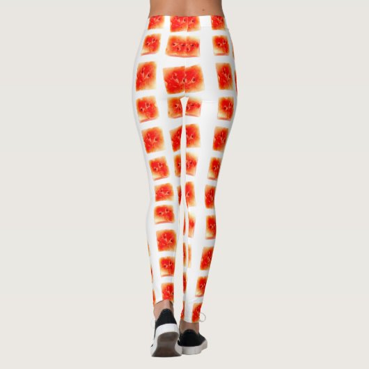 Watermelon Slice Pattern – Seamless Summer Fruit o レギンス (裏面)