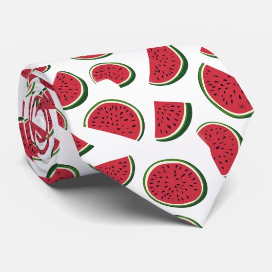 Watermelon Slice Summer Pattern ネクタイ (ロール)