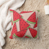 watermelon slices with pink background seamless pa クッション (ブランケット)