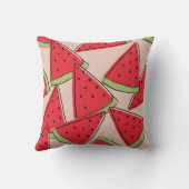 watermelon slices with pink background seamless pa クッション (裏面)