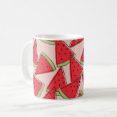 watermelon slices with pink background seamless pa コーヒーマグカップ (正面左)