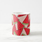 watermelon slices with pink background seamless pa コーヒーマグカップ (中央)