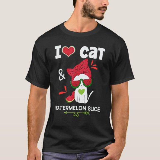Watermelon Summer  Cat Sunglasses  Watermelon Tシャツ (正面)