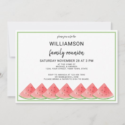 Watermelon Summer Family Reunion 招待状 (正面)