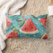 Watermelon Summer Throw Pillow ランバークッション (ブランケット)