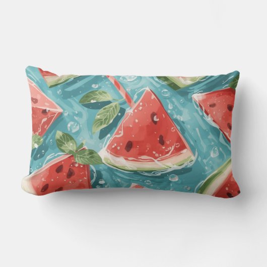 Watermelon Summer Throw Pillow ランバークッション (正面)