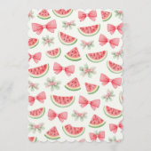 Watermelon Sweet Fairy First Birthday Party 招待状 (裏面)