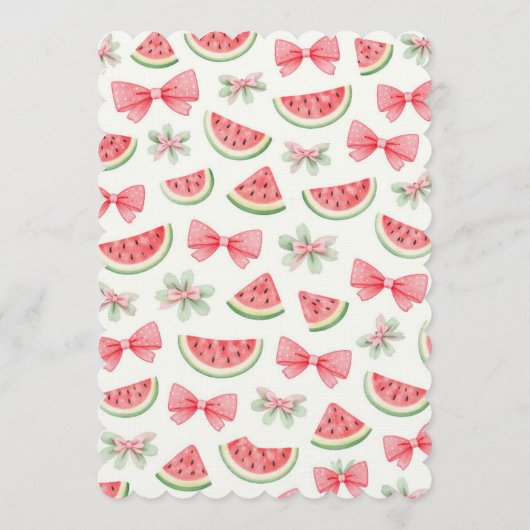 Watermelon Sweet Fairy First Birthday Party 招待状 (裏面)