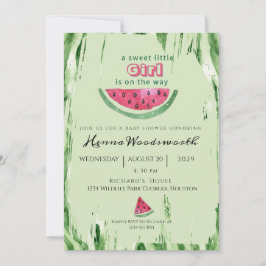 Watermelon Sweet Girl Summer Baby Shower  招待状