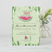 Watermelon Sweet Girl Summer Baby Shower  招待状 (スタンド正面)