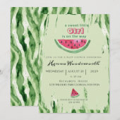 Watermelon Sweet Girl Summer Baby Shower  招待状 (正面/裏面)