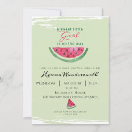 Watermelon Sweet Girl Summer Baby Shower 招待状