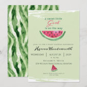 Watermelon Sweet Girl Summer Baby Shower  招待状 (正面/裏面)