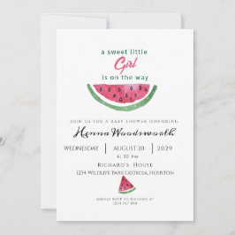 Watermelon Sweet Girl Summer Baby Shower 招待状
