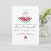 Watermelon Sweet Girl Summer Baby Shower  招待状 (スタンド正面)