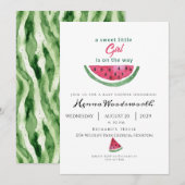 Watermelon Sweet Girl Summer Baby Shower  招待状 (正面/裏面)