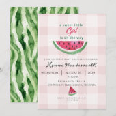 Watermelon Sweet Girl Summer Pink Baby Shower  招待状 (正面/裏面)