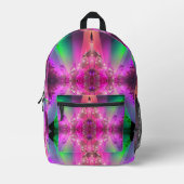 Watermelon Tourmaline Neon Green Hot Pink Abstract プリントバックパック (正面)