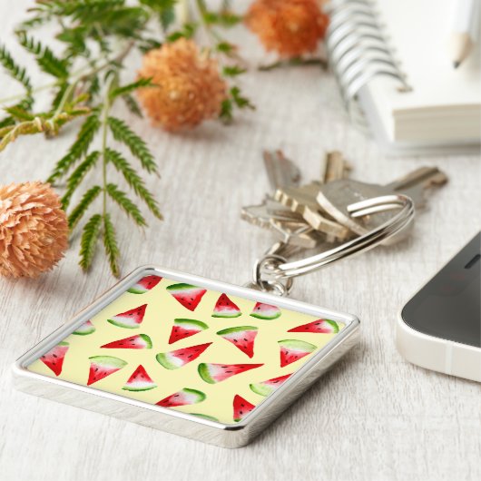 Watermelon watercolor cute fruit キーホルダー (側面)