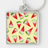 Watermelon watercolor cute fruit キーホルダー (正面)
