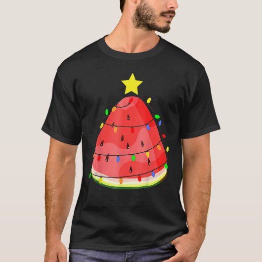 Watermelon Xmas Tree Beach Summer Christmas in Jul Tシャツ (正面)