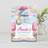 Waterpark Birthday Lifeguard Chair & Pool Fun 招待状 (スタンド正面)