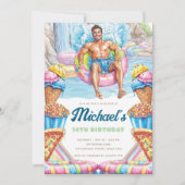 Waterpark Fun Teen Pool Party Birthday 招待状 (正面)