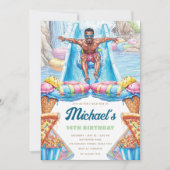 Waterpark Fun Teen Summer Slide Party Birthday 招待状 (正面)