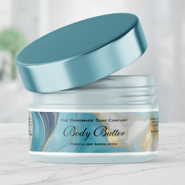 Waterproof Blue Gold Body Butter Jar Label 1 x 7 シール