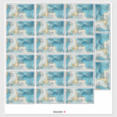 Waterproof Blue Gold Foil Cosmetics Bottle Label シール (シート)