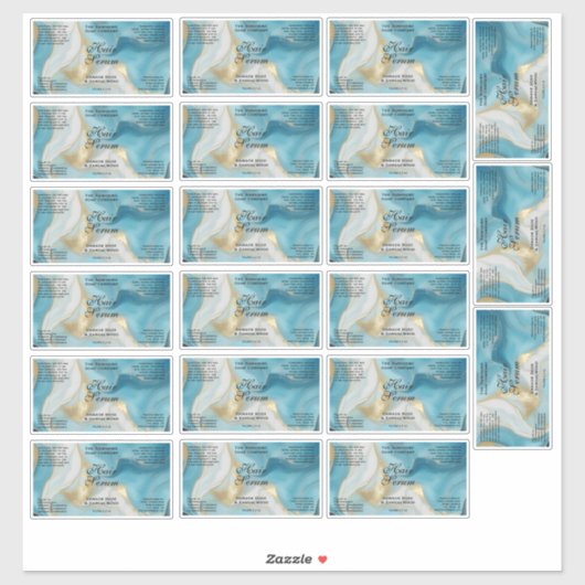 Waterproof Blue Gold Foil Cosmetics Bottle Label シール (シート)