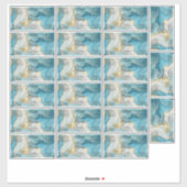 Waterproof Blue Gold Glitter Dropper Bottle Label シール (シート)