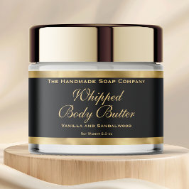 Waterproof Body Butter Jar Label Black & Gold Foil ペットボトルラベル