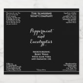 Waterproof curly font black cosmetics bottle label スパークリングワインラベル (シングルラベル)