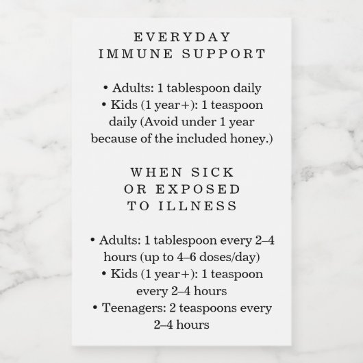 Waterproof Elderberry Syrup Instructions Labels ワインラベル (シングルラベル)