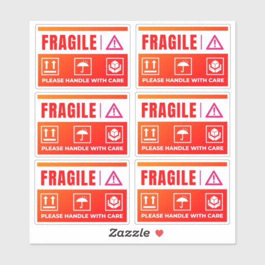 Waterproof Fragile Stickers (Handle with Care) シール (シート)