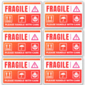 Waterproof Fragile Stickers (Handle with Care) シール (正面)