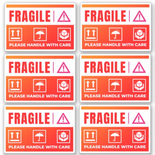 Waterproof Fragile Stickers (Handle with Care) シール (正面)