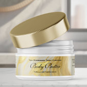 Waterproof Gold Ivory Body Butter Jar Label 1 x 7 シール
