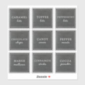 Waterproof Holiday Hot Chocolate Bar Jar Labels シール (シート)