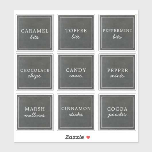 Waterproof Holiday Hot Chocolate Bar Jar Labels シール (シート)