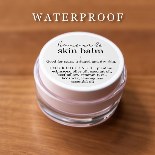 Waterproof Homemade Balm Sticker ラベル