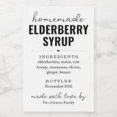 Waterproof Homemade Elderberry Syrup Labels ワインラベル (シングルラベル)