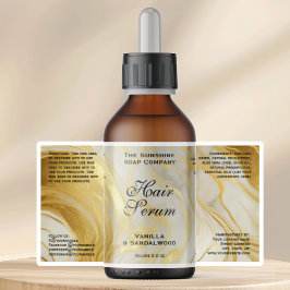 Waterproof Ivory Gold Foil Dropper Bottle Label シール