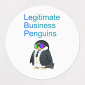 waterproof Legitimate Business Penguins sticker ラベル (デザイン2)