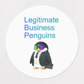 waterproof Legitimate Business Penguins sticker ラベル (デザイン1)