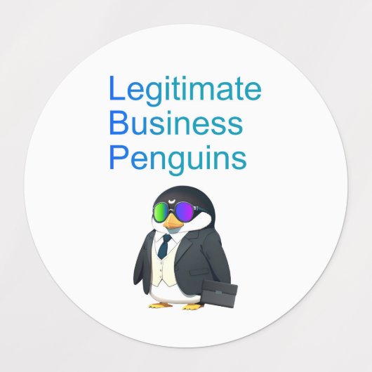 waterproof Legitimate Business Penguins sticker ラベル (デザイン1)