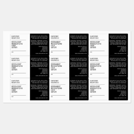 waterproof modern white black dropper bottle label ラベル (シート)