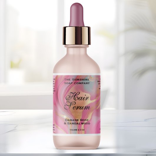 Waterproof Pink Gold Foil Cosmetics Bottle Label シール