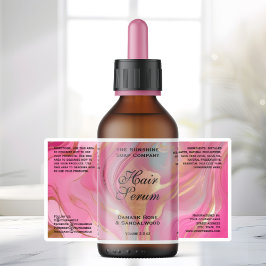 Waterproof Pink Gold Foil Cosmetics Bottle Label シール